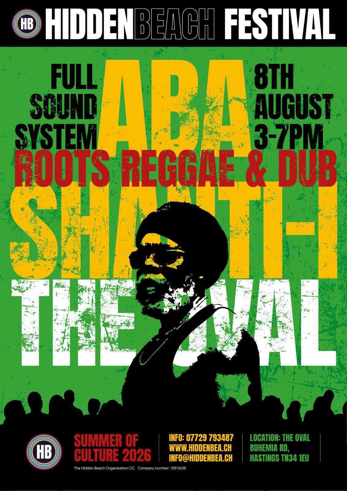 Aba Shanti-I roots reggae and dub sound system poster at The Oval