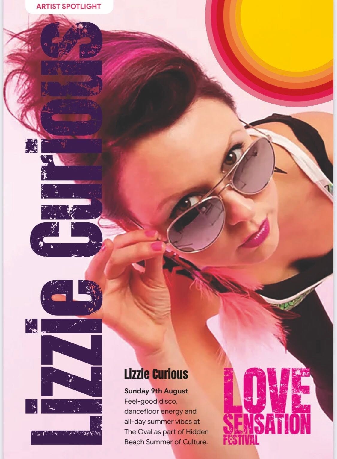 Lizzie Curious artist spotlight for Love Sensation Festival